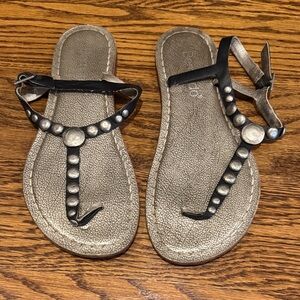 Bernardo Black and Silver Studded Sandals